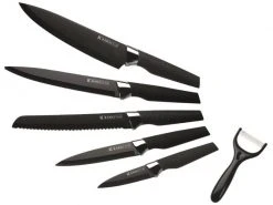 Kadastar Messer-Set Premium Black 6-teilig, Schwarz/Silber