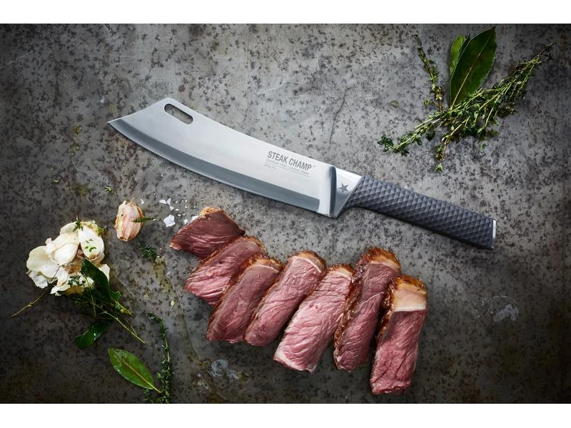Steak Champ Kochmesser BBQ Pro 22 cm Schwarz/Silber 2 Steak Champ Kochmesser BBQ Pro 22 cm Schwarz/Silber – Bild 2
