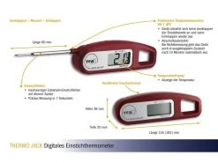 TFA Dostmann Einstichthermometer THERMO JACK, Bordeaux -Brack Grill Geschaft 203719066 xxl