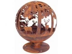 Esschert Design Feuerball Hirsch, Rostbraun, Ø 57.5 cm