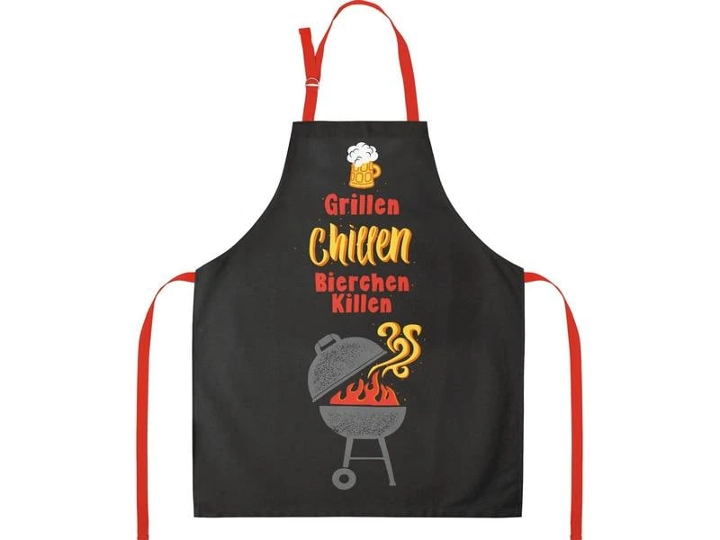 Sheepworld Kochschürze Grillen, Chillen, Bierchen killen Schwarz 1 Sheepworld Kochschürze Grillen, Chillen, Bierchen killen Schwarz