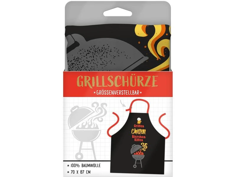 Sheepworld Kochschürze Grillen, Chillen, Bierchen killen Schwarz 2 Sheepworld Kochschürze Grillen, Chillen, Bierchen killen Schwarz – Bild 2