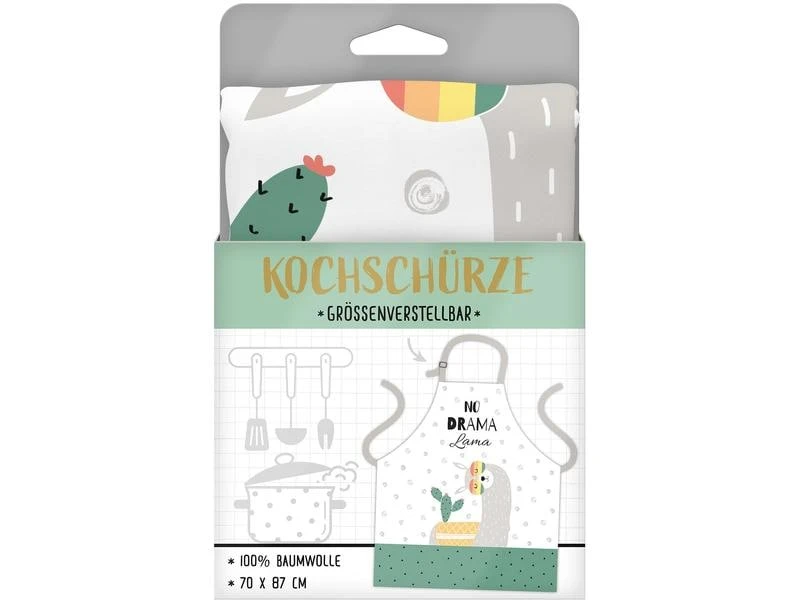 Sheepworld Kochschürze No Drama Lama Grün/Weiss 2 Sheepworld Kochschürze No Drama Lama Grün/Weiss – Bild 2