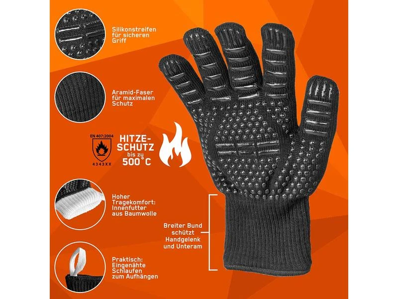 Fennek Grill Grillhandschuh mit Logo, Schwarz 4 Fennek Grill Grillhandschuh mit Logo, Schwarz – Bild 4