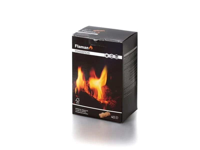 Flaman Grillanzünder Powersticks, 40 Stück, FSC 1 Flaman Grillanzünder Powersticks, 40 Stück, FSC