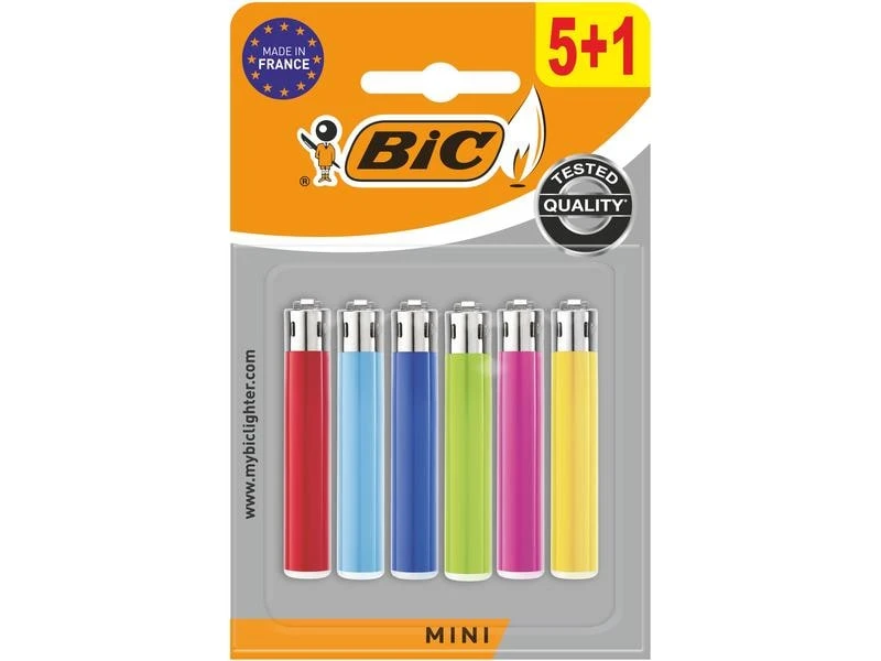 BIC Reibradfeuerzeug J25 Mini, Mehrfarbig, 5+1er-Pack 1 BIC Reibradfeuerzeug J25 Mini, Mehrfarbig, 5+1er-Pack