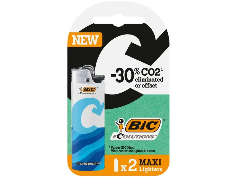 BIC Reibradfeuerzeug J26 Maxi Ecolutions, Assortiert, 2er Box 1 BIC Reibradfeuerzeug J26 Maxi Ecolutions, Assortiert, 2er Box