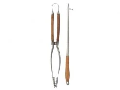 FEU DU JARDIN Grillbesteck-Set Zange und Haken 2-teilig, Silber