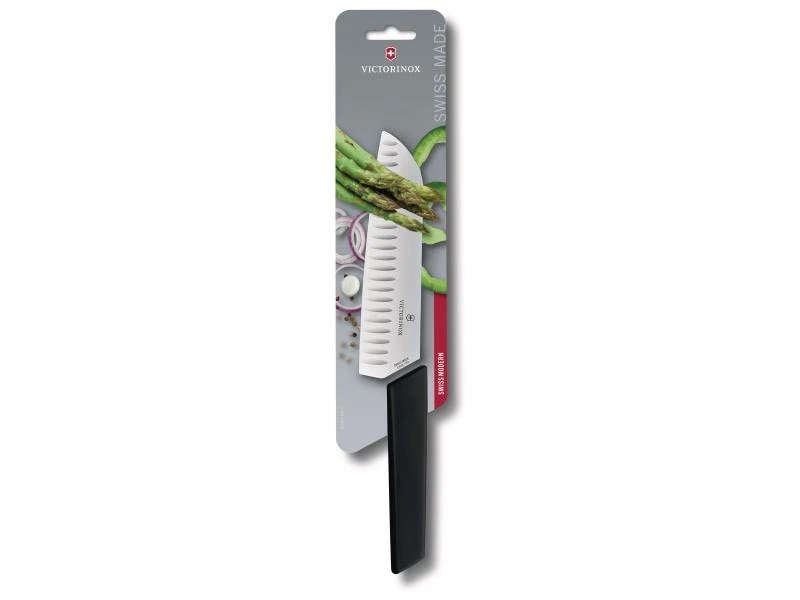 Victorinox Santokumesser Swiss Modern Schwarz 6 Victorinox Santokumesser Swiss Modern Schwarz – Bild 6