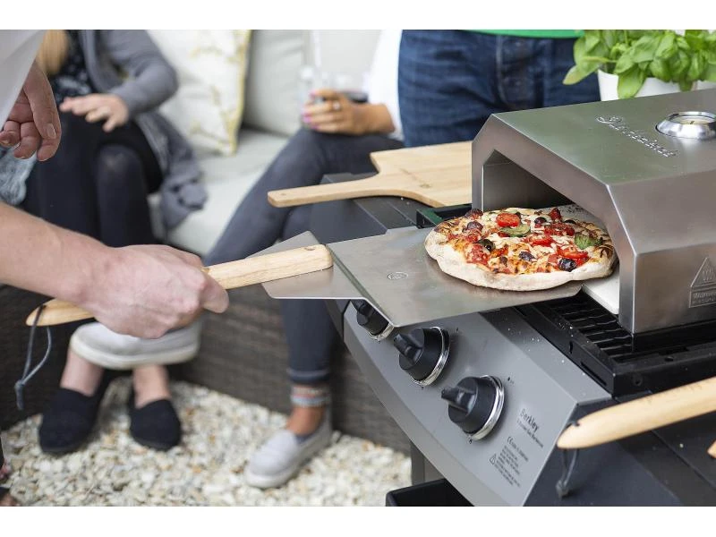 La Hacienda Pizzaschaufel Edelstahl mit Holzgriff Silber 2 La Hacienda Pizzaschaufel Edelstahl mit Holzgriff Silber – Bild 2