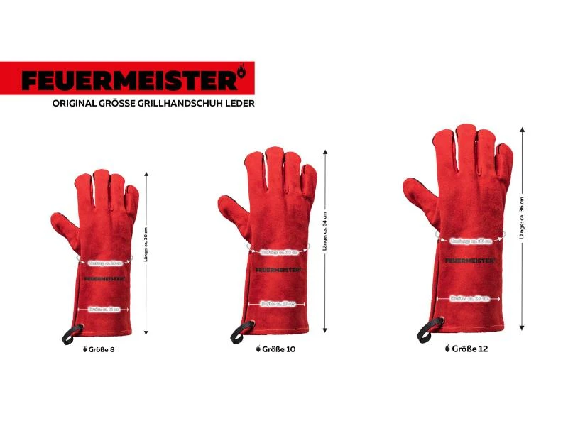 Feuermeister Grillhandschuh Premium BBQ Rot, Grösse 12 3 Feuermeister Grillhandschuh Premium BBQ Rot, Grösse 12 – Bild 3