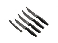 Kuhn Rikon Steakmesser Colori Titanium 4 Stück, Schwarz